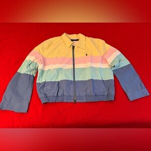 Polo Ralph Lauren women’s multicolor poplin pastel Jacket Size L EUC